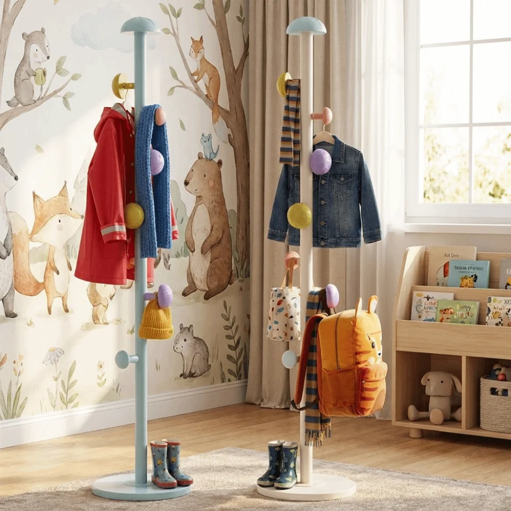 

Multi-functional Mushroom Coat Rack Decorative Space-Saving Children Coat Hanger Sturdy Simple Modern Vertical Clothes Hanger