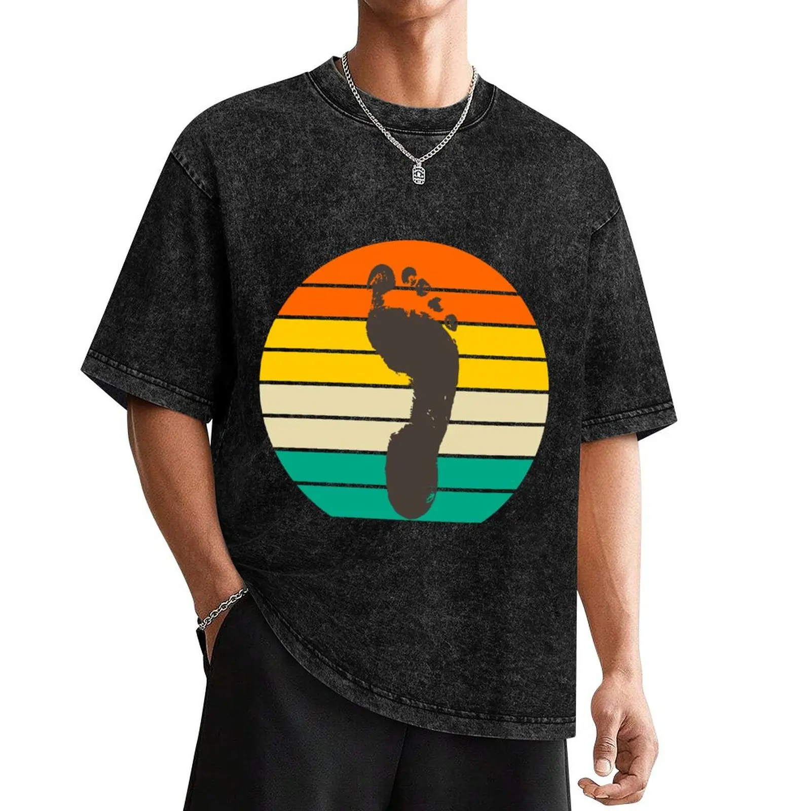 Retro barefoot runner T-Shirt cute tops customs summer tops t shirts for men pack