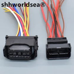 shhworldsea 12 Pin Female Male Car Led Lamp Headlight Plug  Harness Auto Connector 61132359991 For BMW 1-1452335-1 1-1452334-1