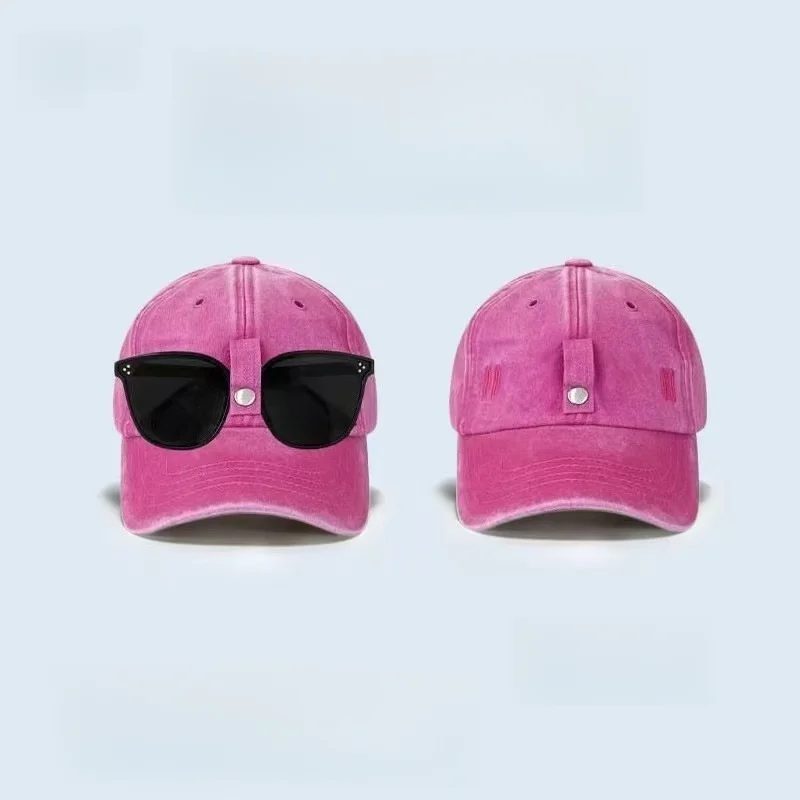 Unisex Sommer-Baseballkappen mit Brille, Pilotenmütze, Persönliche Hip-Hop Schirmmütze für Damen und Herren, Outdoor-Sport Sonnenschutz-Caps