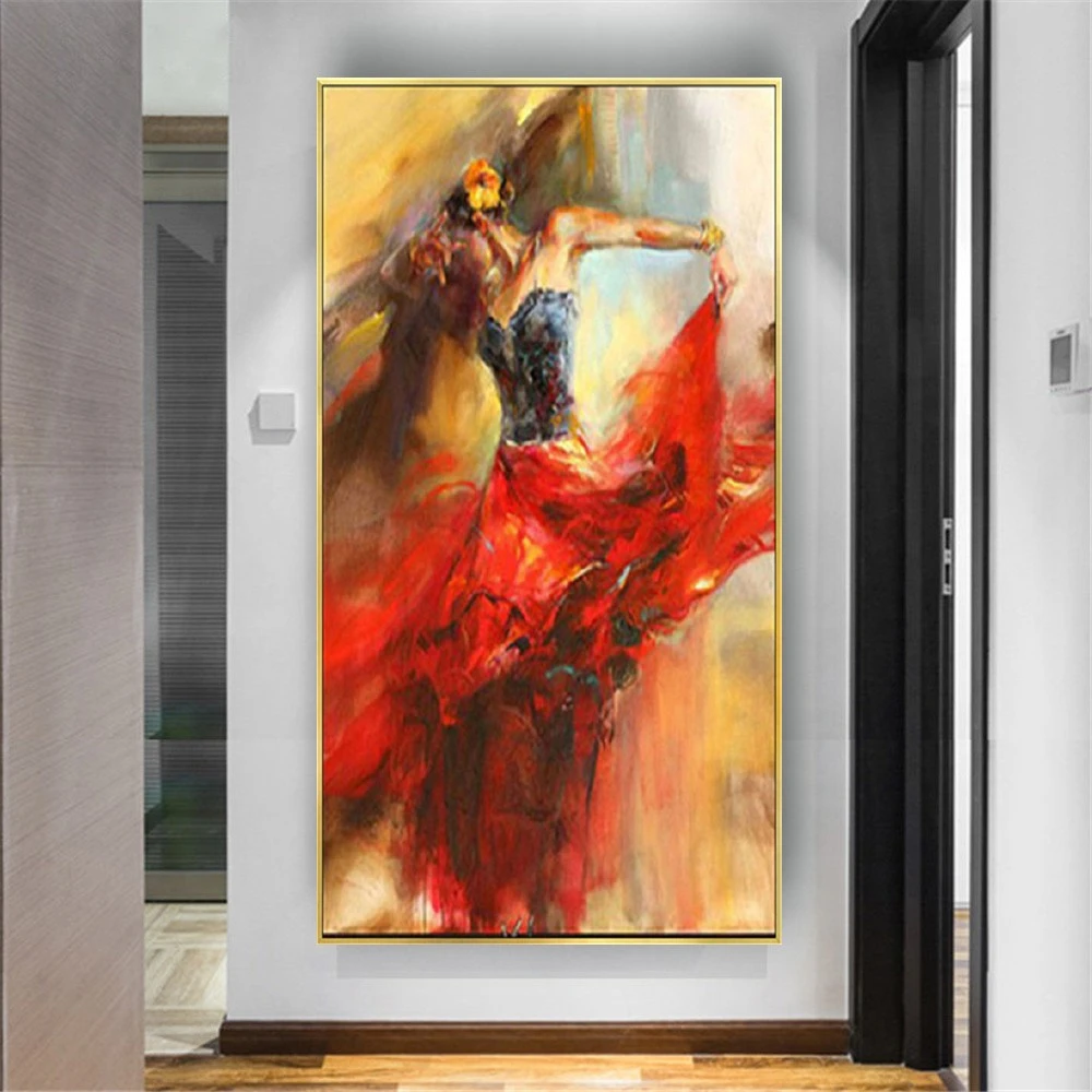 

Best Dancing Girl Wall Pictures Handmade Canvas Ballet Woman Oil Paintings Wall Art Pictures Knife Palette Painting Decor Home