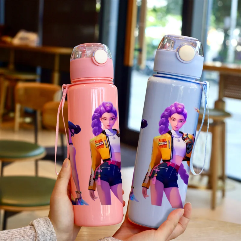 Cartoon Pretty Girl Pattern Water Cup, 3D Printed Pattern, Fade-Resistant, Popular Movie Pattern, Essential for Sports and Fitne