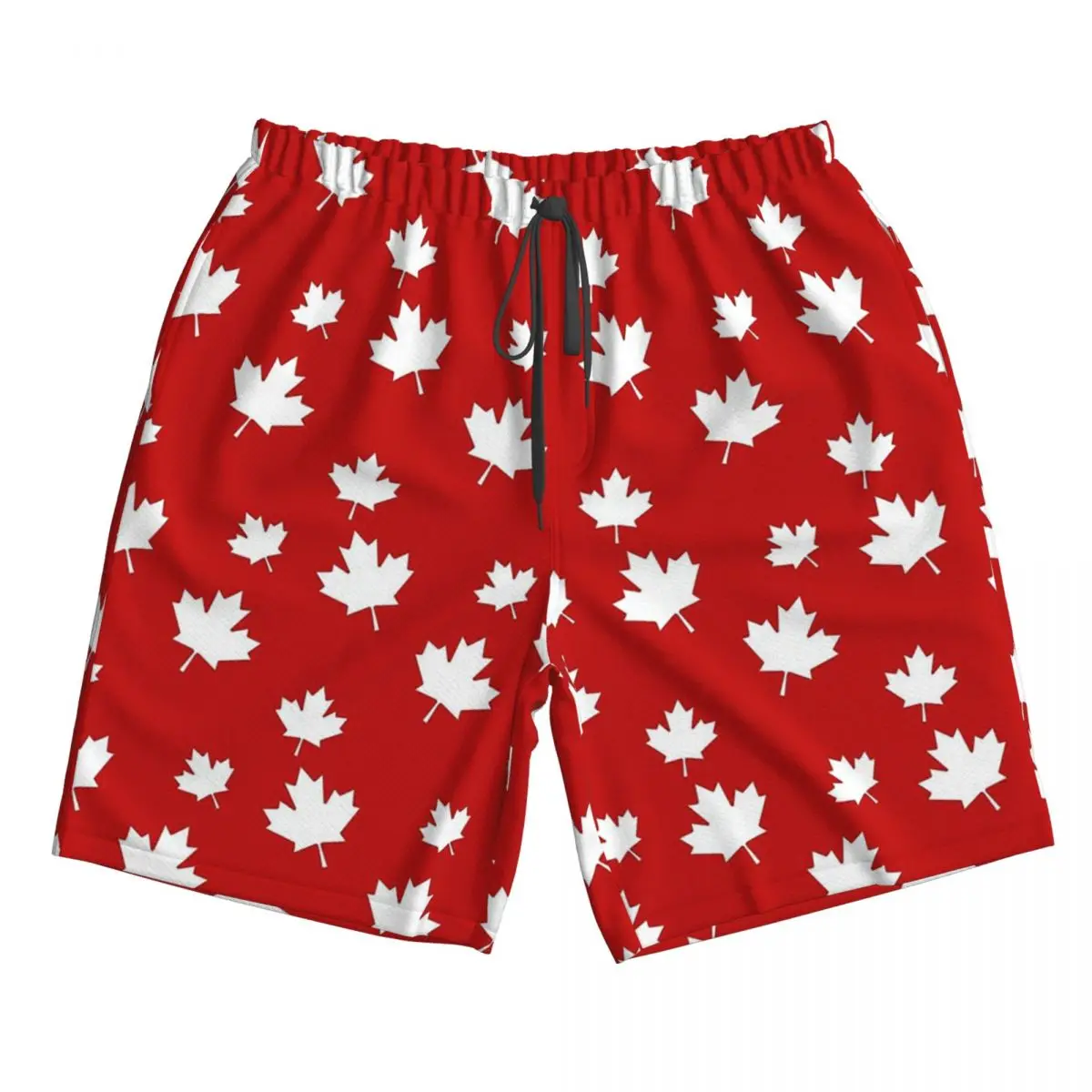 

Canada Maple Leaf Flag Pattern Red White Canada Flag Trunks Beach Board Shorts Casual Quick Dry Swim Summer Men Pants