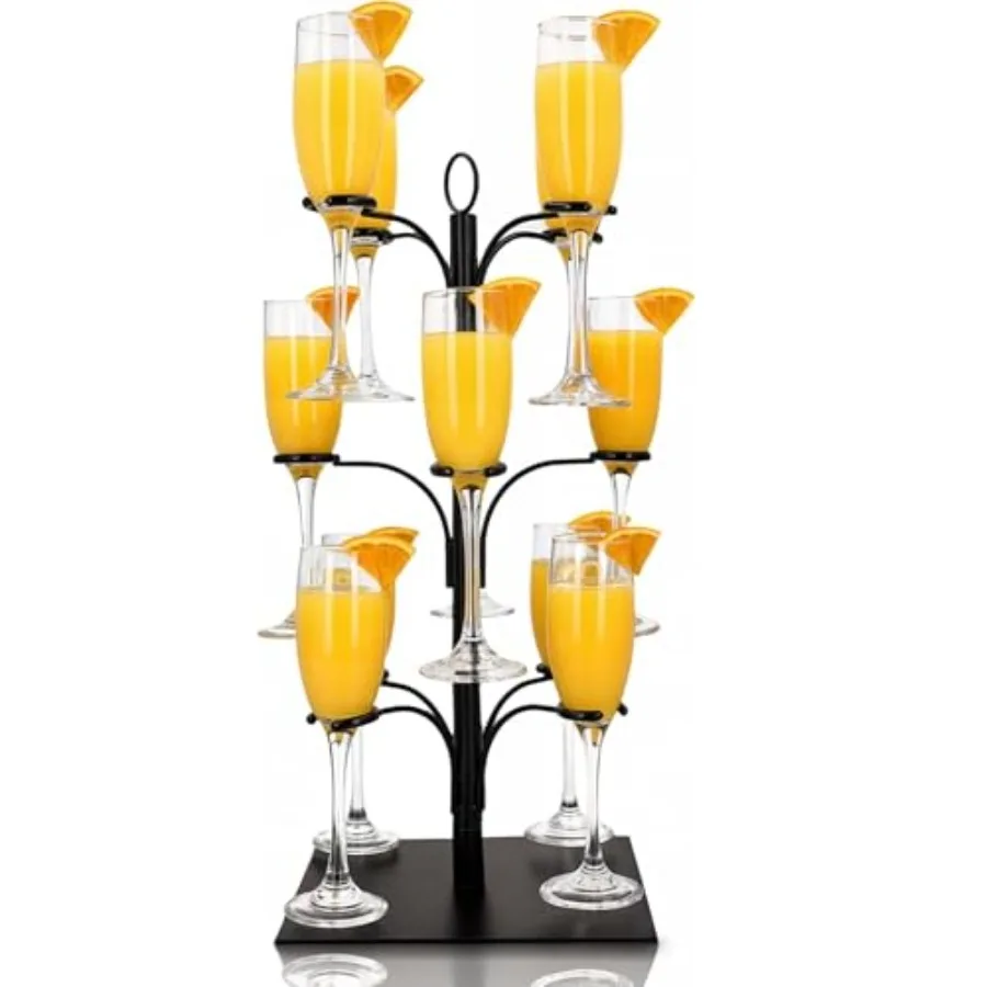 

Drink Stand - Holds 12 Glasses Cocktail Tree Stand Tower- Mimosa Bar Display for Parties - Wine Glass Holder