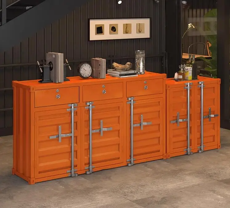 American art container side cabinet commercial wrought iron multi-functional storage cabinets