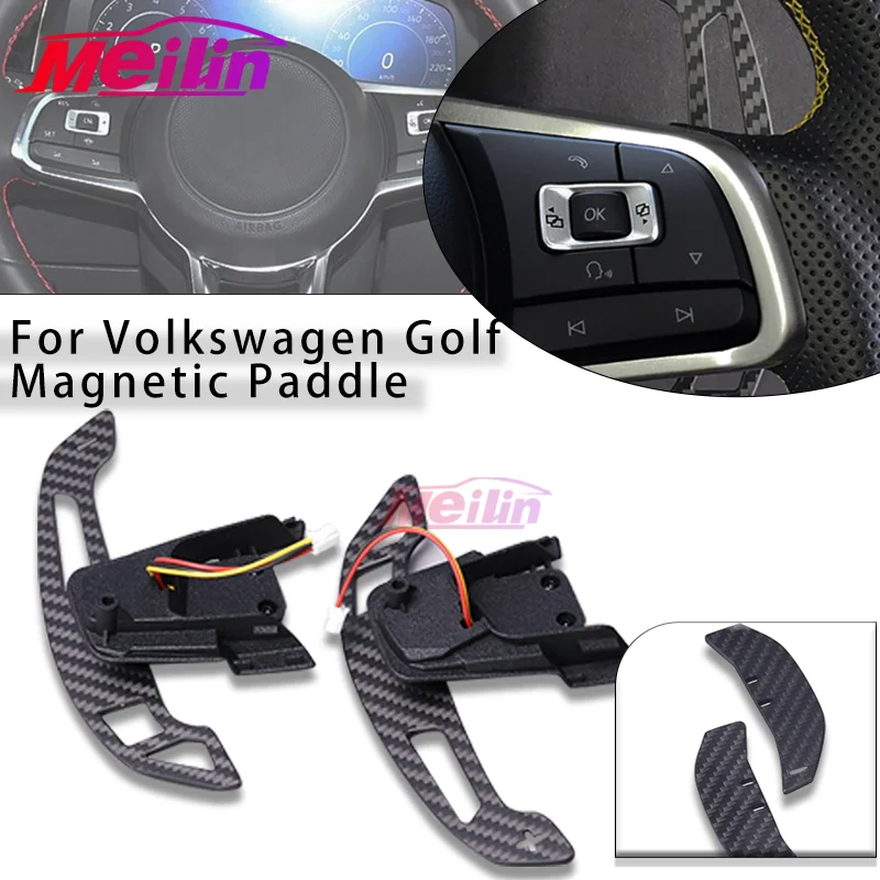 For Volkswagen Golf 7 Golf 8 GTI 7.5 R steering wheel shift paddles extension customized car matte carbon fiber magnetic paddles