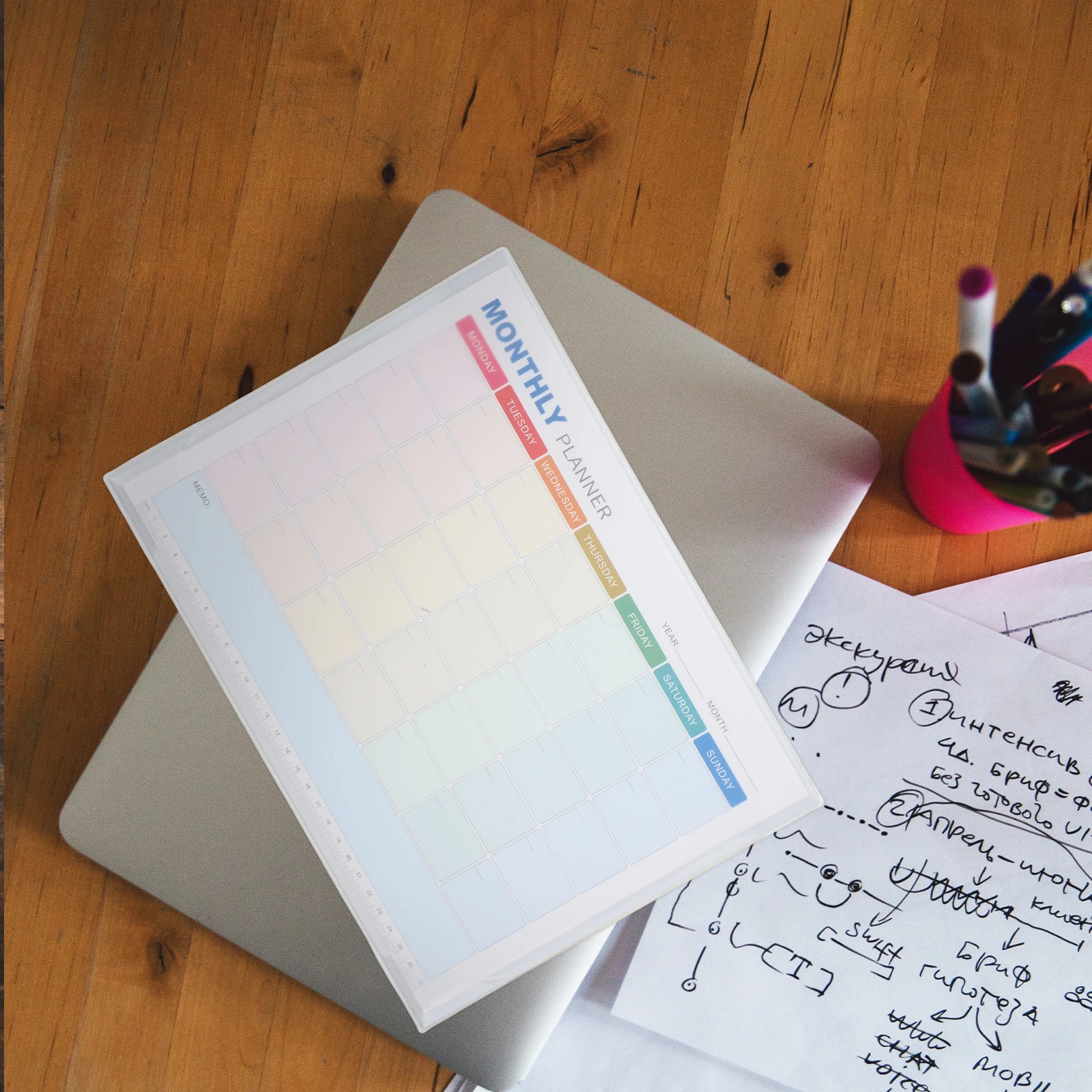 Monthly Schedule Planner A4 Undated Monthly Planning Pad Blank Calendar Desk Fridge Notepad Task Memo Book Simple Design