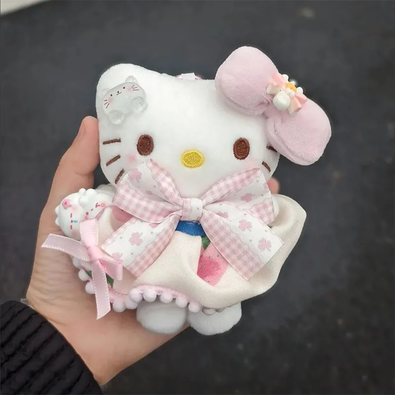 

Cute Hello Kitty Plush Keychain Sweet Pink KT Cat Cartoon Stuffed Toy Dopamine Bag Anime Doll Pendant Girl Perfect Birthday Gift