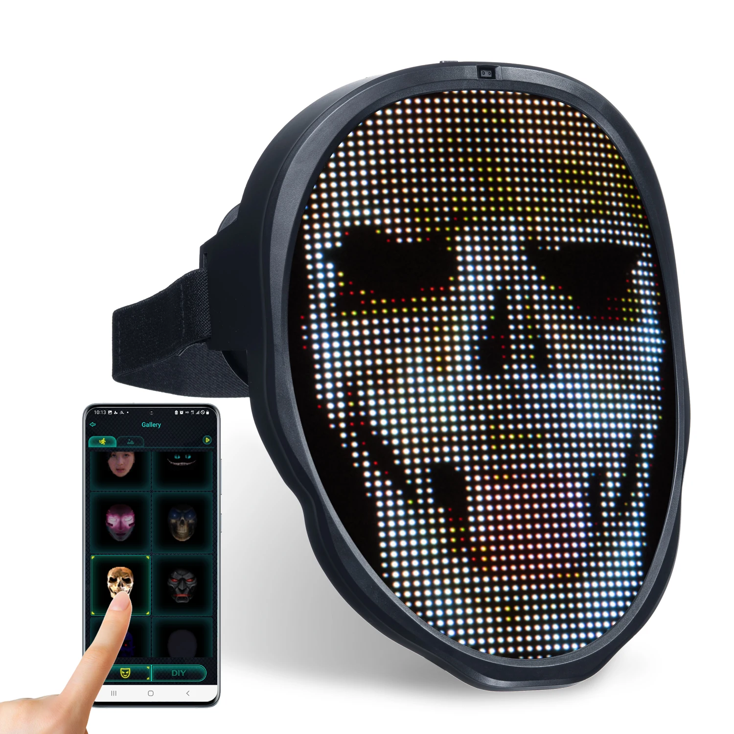 

Coolest Led Party Mask Bluetooth Programmable APP Shining Face Mask Light Up Cosplay Mask Christmas Halloween Party Decoration