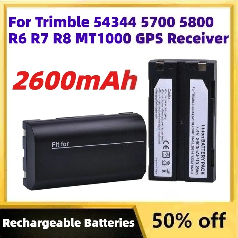 

2600mAh Lithium-ion Rechargeable Battery for Trimble 54344 29518 46607 52030 5700 5800 R6 R7 R8 MT1000 GPS Receiver