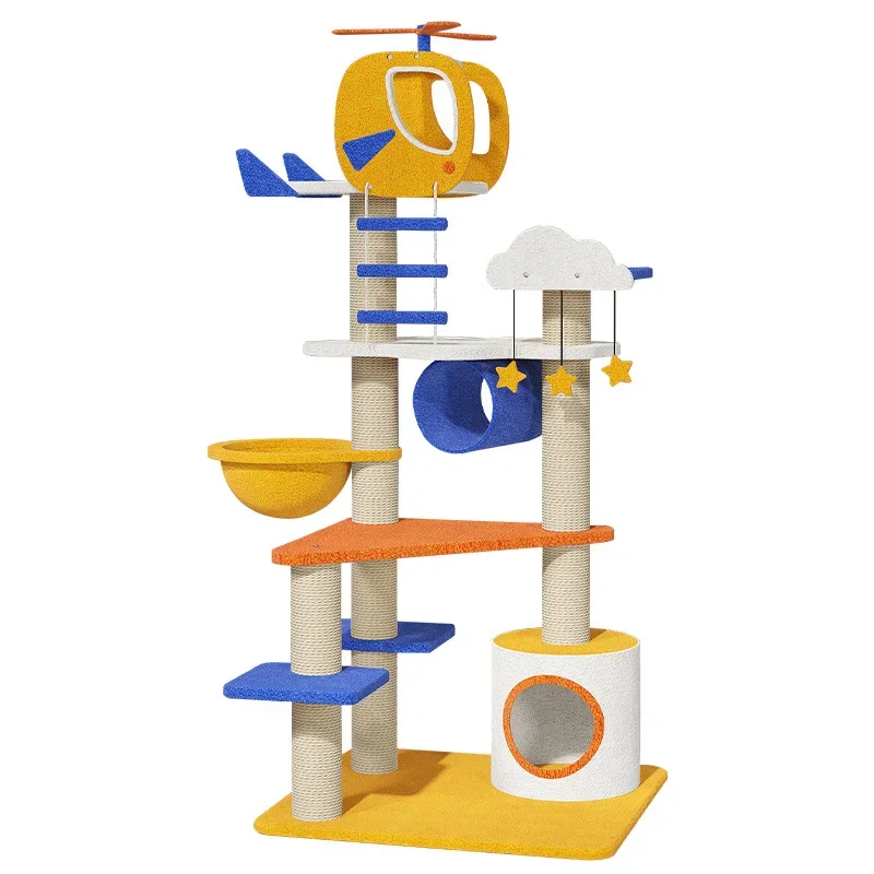 Cat climbing frame, cat cat nest, grinding claws, pet supplies, foldable and portable for large, medium and kittens