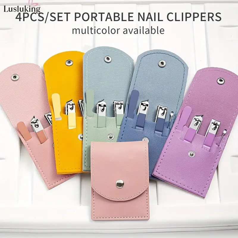 طقم مانيكير مقاوم للصدأ مع مقص أظافر ، قاطع أظافر ، مقص باديكير ، مقص بشرة ، أدوات أظافر ، عناية شخصية ، جودة عالية ، 4 * لكل مجموعة