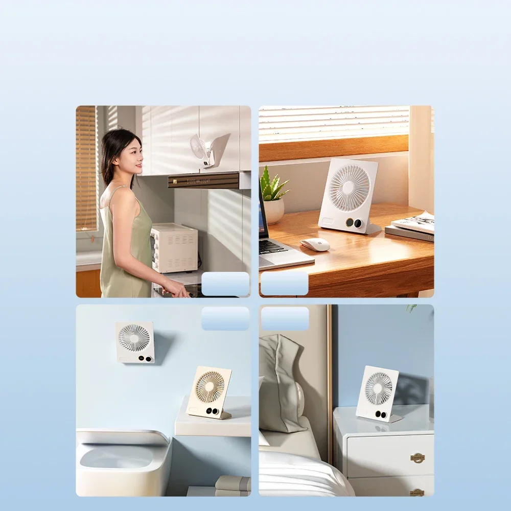 Ventilador de mesa para escritório doméstico 4000mAh bateria recarregável ventilador de parede com controle remoto cronometragem USB portátil baixo ventilador de mesa