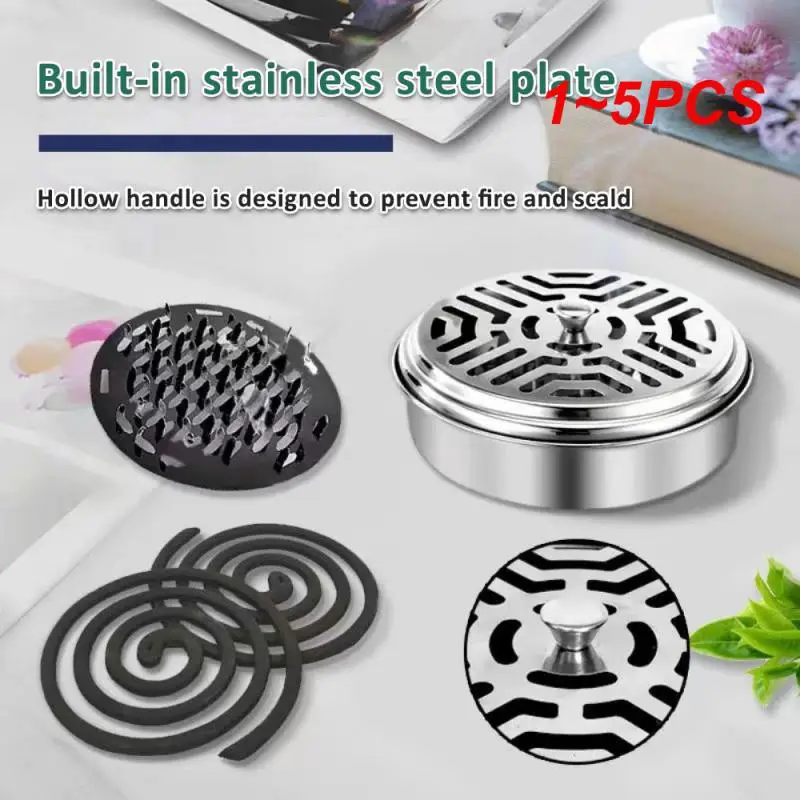 1~5PCS Portable Mosquito Coils Holder Large Hotel Metal Repellent Rack With Cover Mosquito Coil Tray Summer Anti-mosquito Home