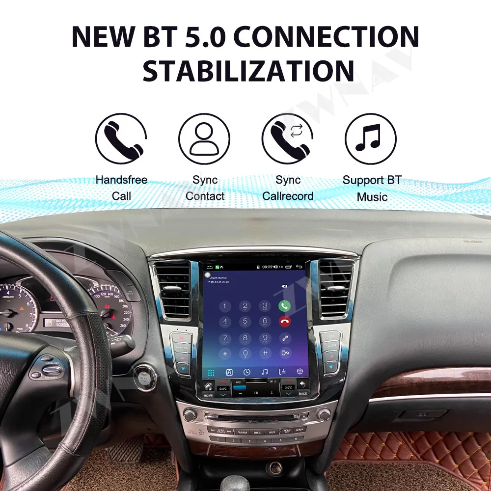 Carplay راديو السيارة 12.1 بوصة تعمل باللمس لإنفينيتي QX60 2014-2020 أندرويد 14 نظام تحديد المواقع والملاحة سيارة مشغل وسائط متعددة رئيس وحدة #3