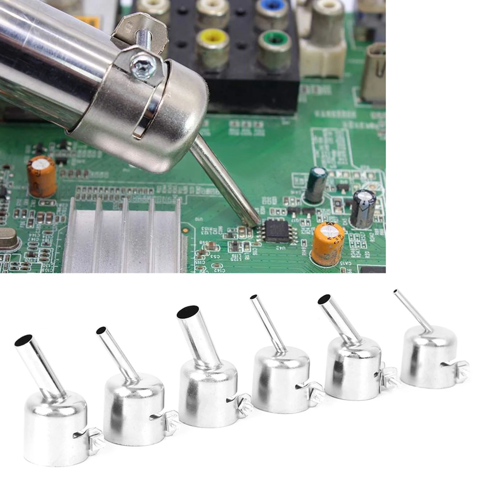 

6Pcs Aluminum alloy Oblique Nozzle 850 for Hot Air Gun Soldering Desoldering Station Accessories