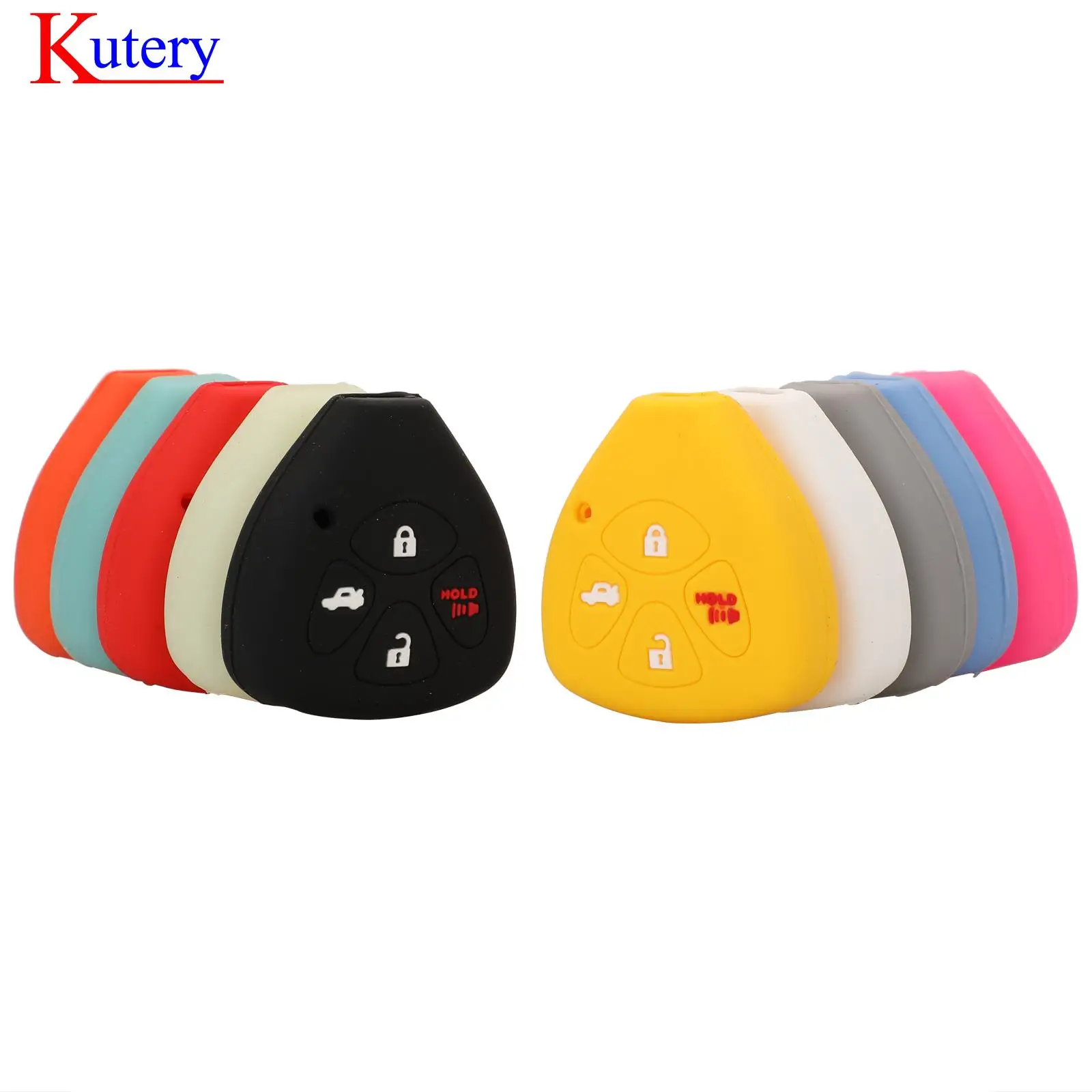 jingyuqin 10PCS/Lot Cololful Silicone Remote Car Key Case Cover Key Shell Protector For Toyota Corolla Camry RAV4 Yaris Avalon