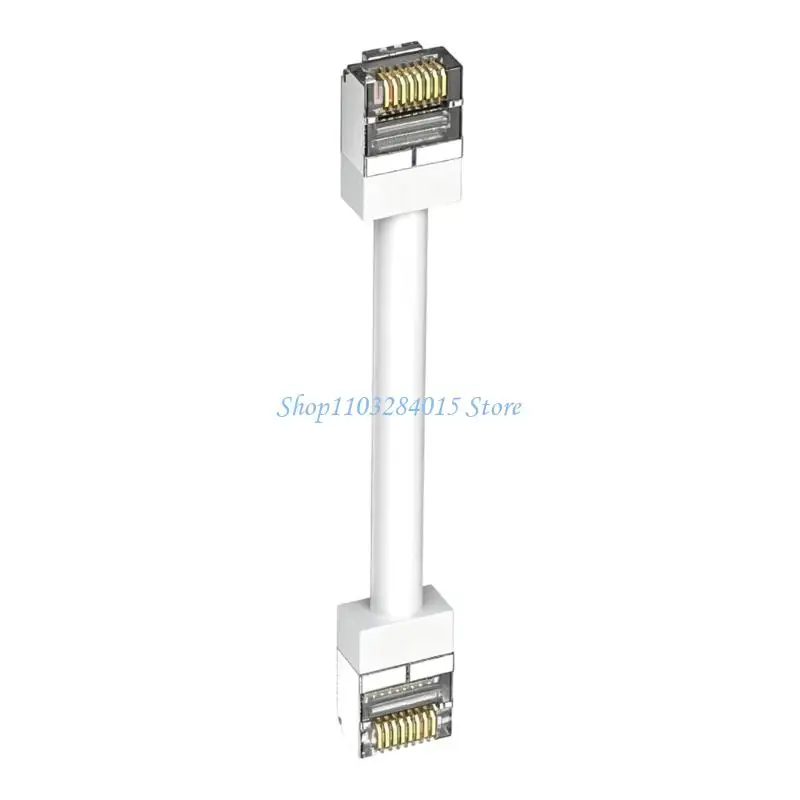 R6FF RJ45 Ethernet Cord 0.15M with 18 Mm Connectors for Home Office Device Wiring in Narrow Shelf Areas for Daily Use