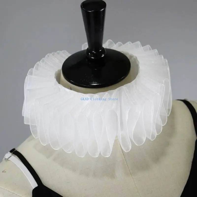 N0PE عصر النهضة الإليزابيثي تكدرت طوق الرقبة مهرج قلادة وشاح والأصفاد المعصم #3