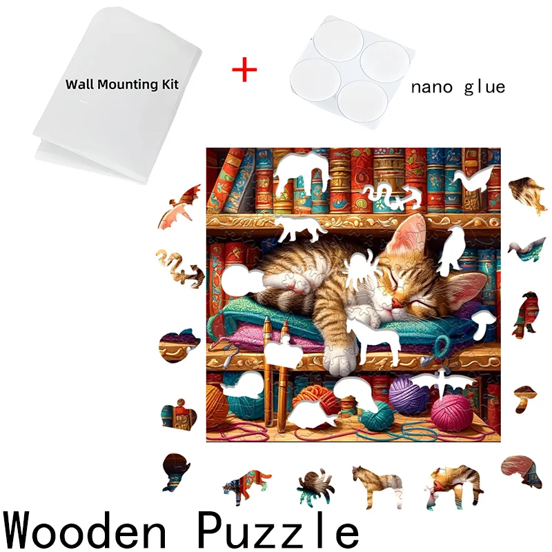 Flat wooden puzzles Family gathering parent-child interactive games Wall decoration wooden puzzles Holiday Gifts