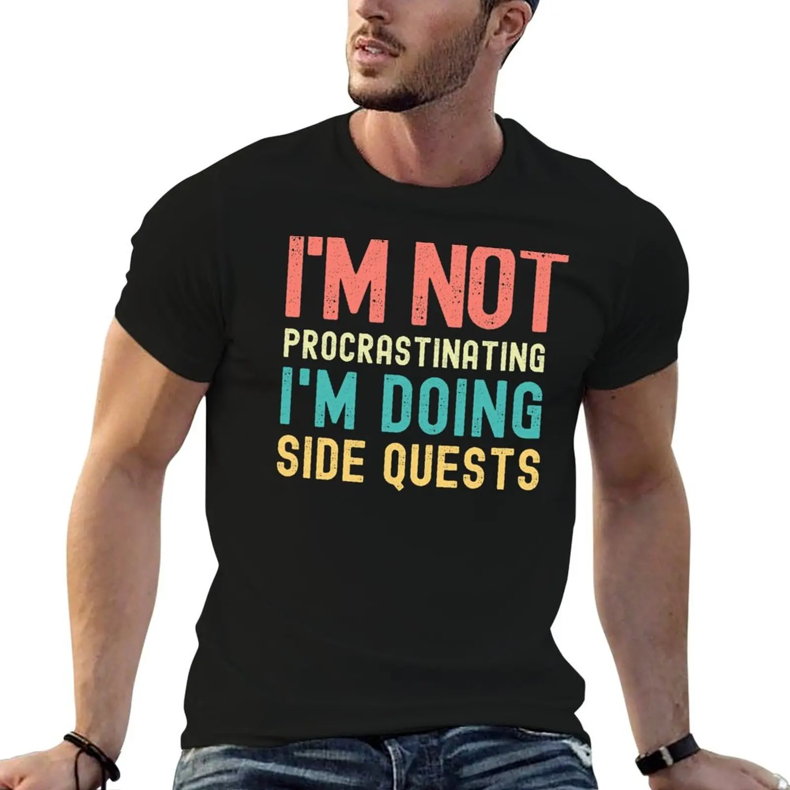 

I'm not procrastinating I'm doing Side Quests T-Shirt t shirts for man cotton t shirt man luxury T-Shirt