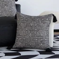 Geometric Jacquard Tassel Cushion Cover Living Room Sofa Decorative Pillowcase Soft Home Decor Retro Boho Style Funda Cojin