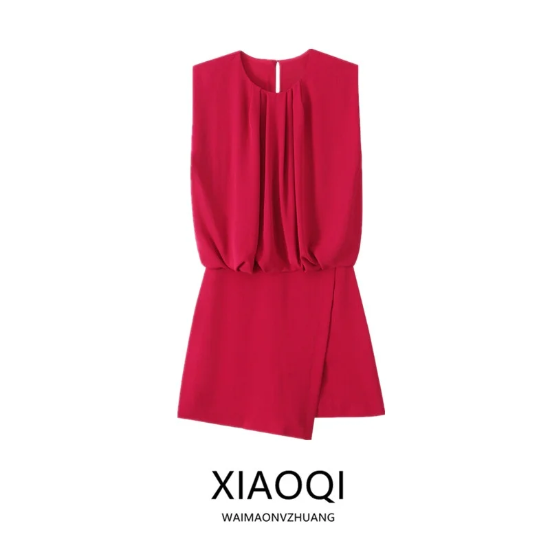 Moda Fena Primavera 2025 acão Curto Sem Mangas Versátil Simples Elegância Nova Chegada Estilo Versátil Calças Curtas d...