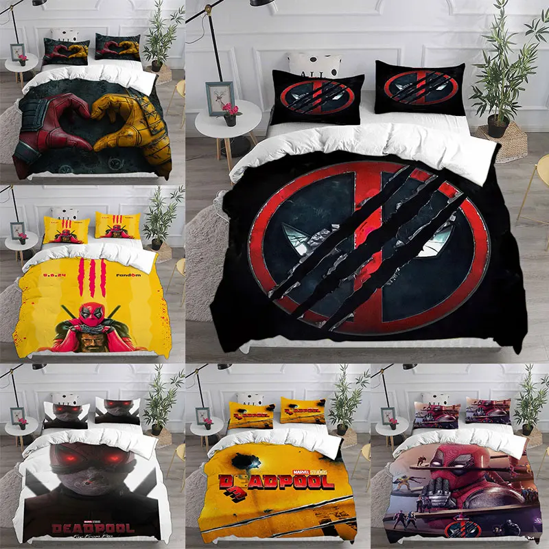 

Deadpool Bedding Sets Comforter Quilt Bed Cover Duvet Cover Pillow Case 2-3 Pieces Sets Kids Adult Size