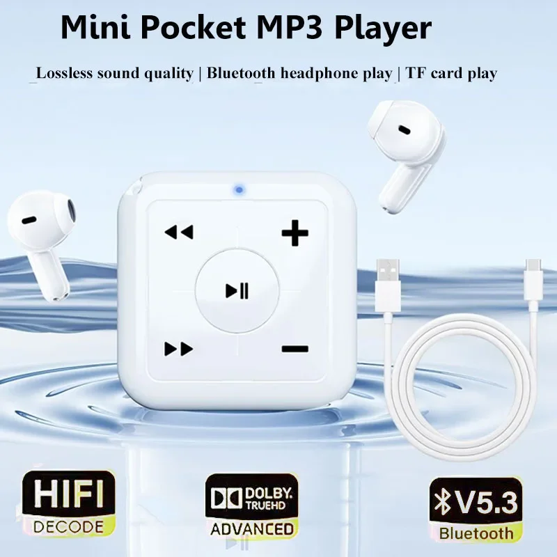 جيب صغير بلوتوث 5.3 مشغل MP3 لاسلكي HIFI ضياع الرياضة وكمان TF بطاقة مشغل موسيقى MP3 دعم سماعات بلوتوث