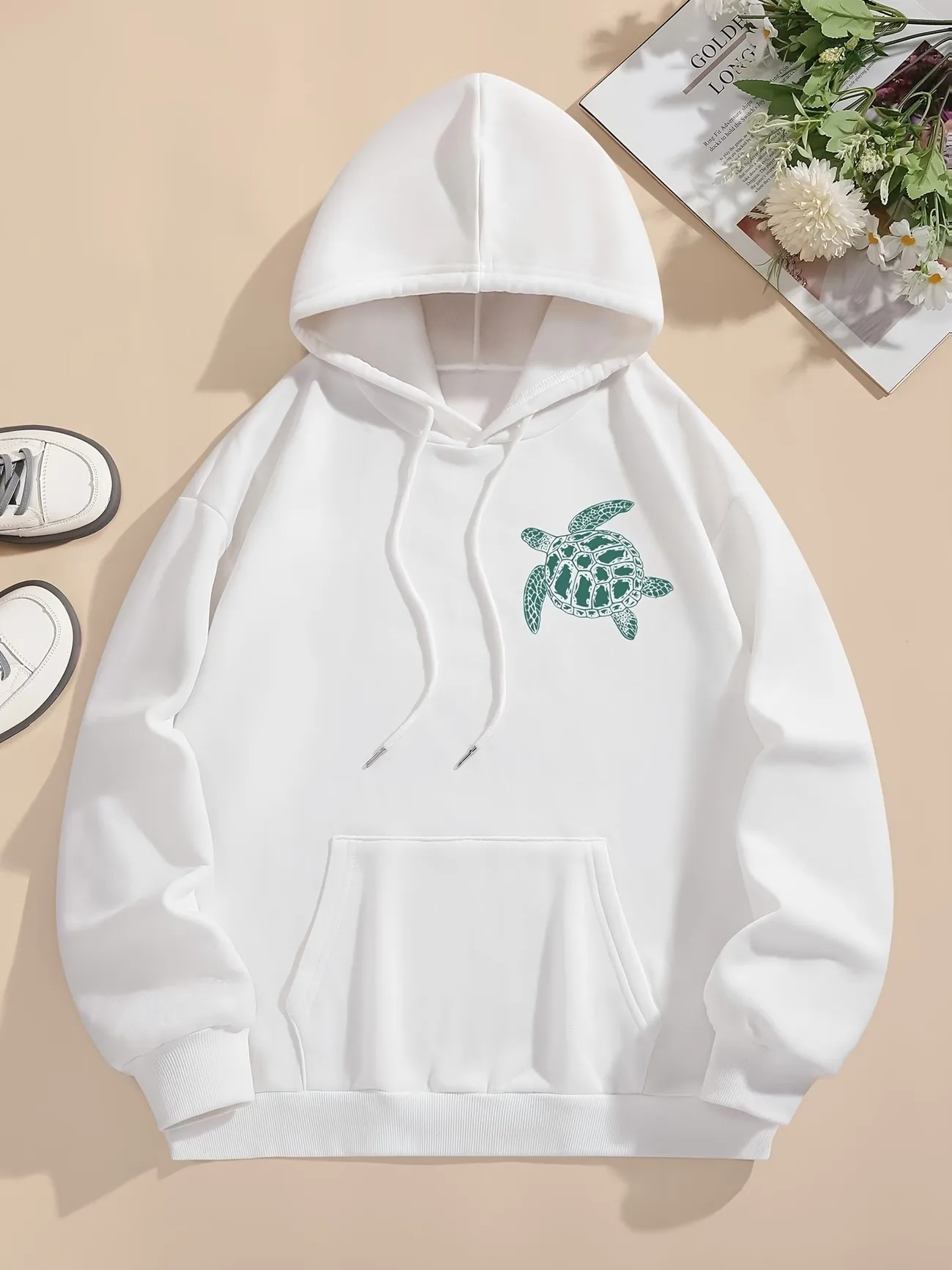 Retro Sea Turtle Hoodies Graphic Autumn Winter Y2k Streetwear Casual Hoodies Harajuku Sweatshirts Tops Hoodie Sweatshirt