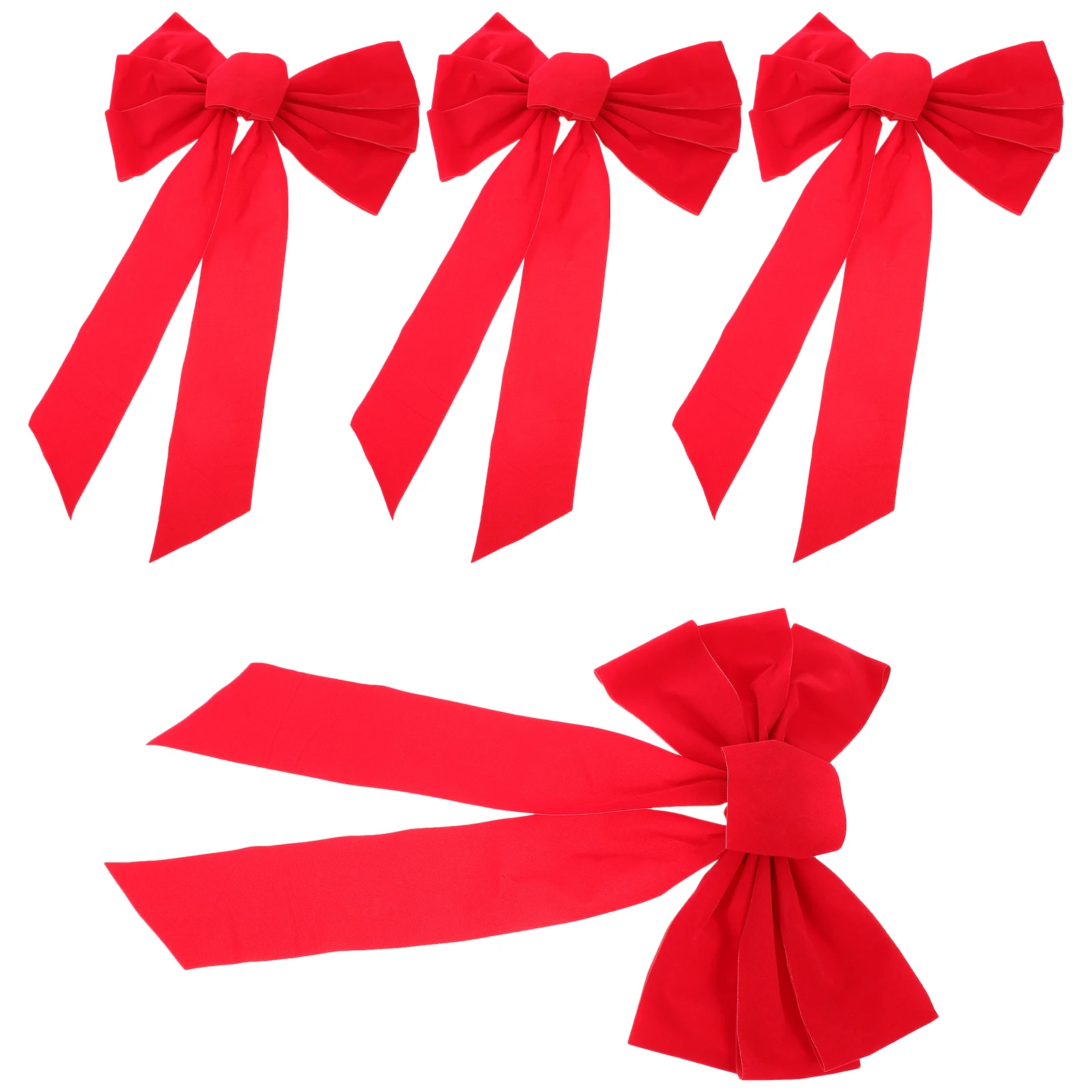 4 pcs Christmas Tree Bowknot Decor Beautiful Lint Bowknot Ornament for Christmas Festival Party (Size: 25cmx40cm)