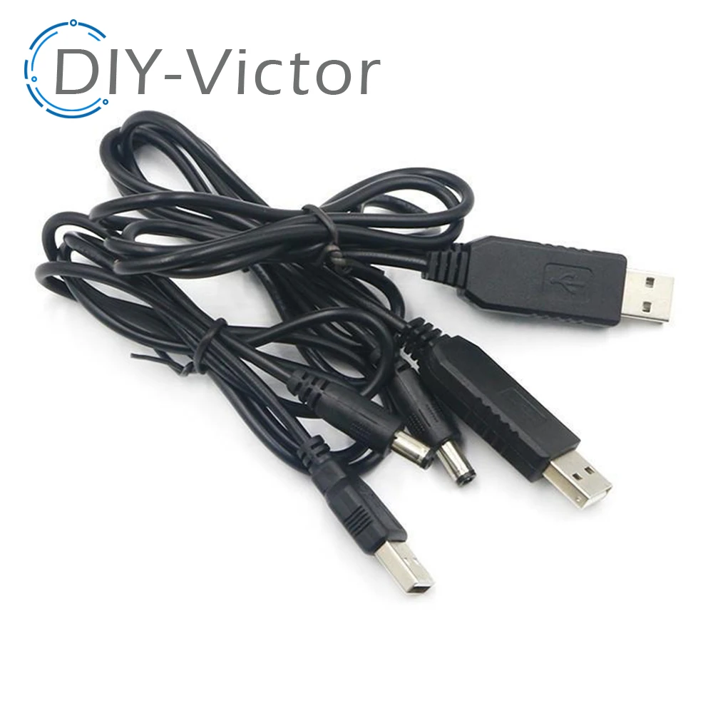 Usb Power Boost Line Dc 5v To Dc 9v / 12v Step Up Module Usb Converter Adapter Cable 2.1x5.5mm Plug