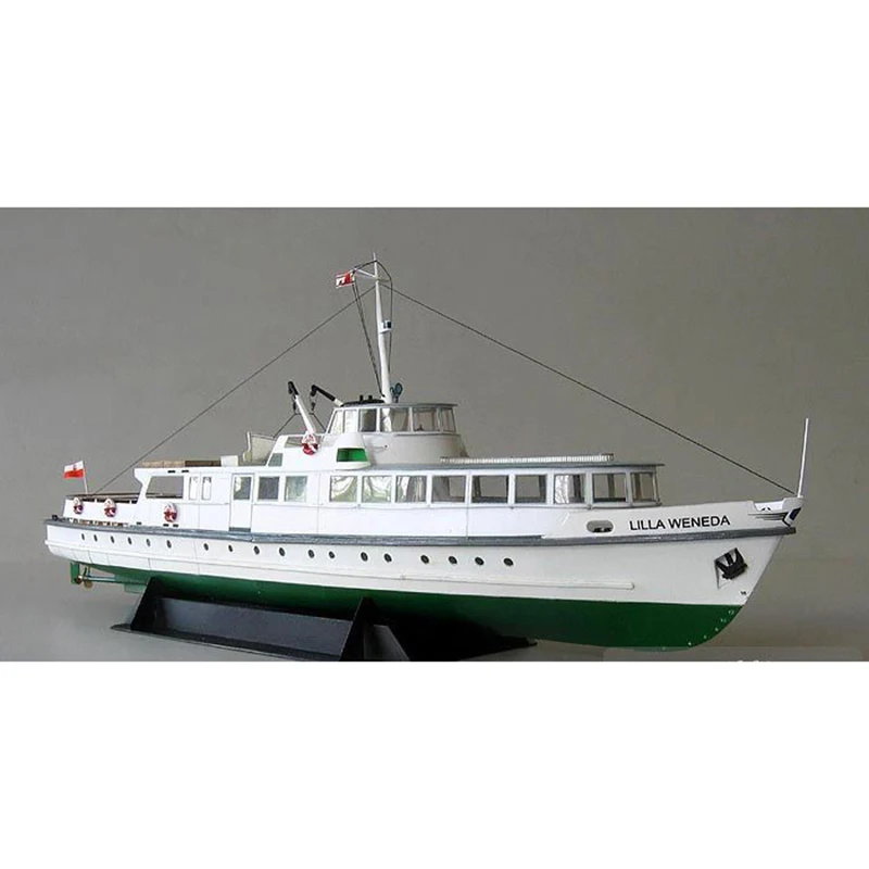 Kids DIY Handmade Assembled Polish Coastal Ferry Toy Model 1:100 Papers Exquisite Yachts Desktop Decorations Collectible Toys