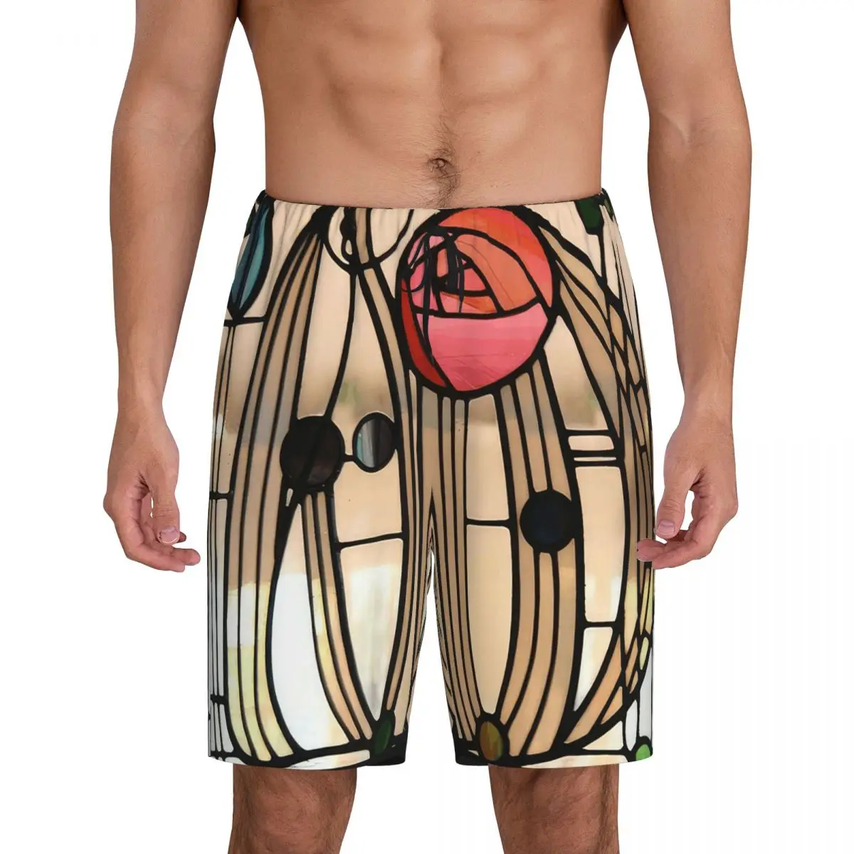 

Custom Charles Rennie Mackintosh Short Pajama Pants Men Sleepwear Sleep Lounge Bottom Shorts Sleeping Pants