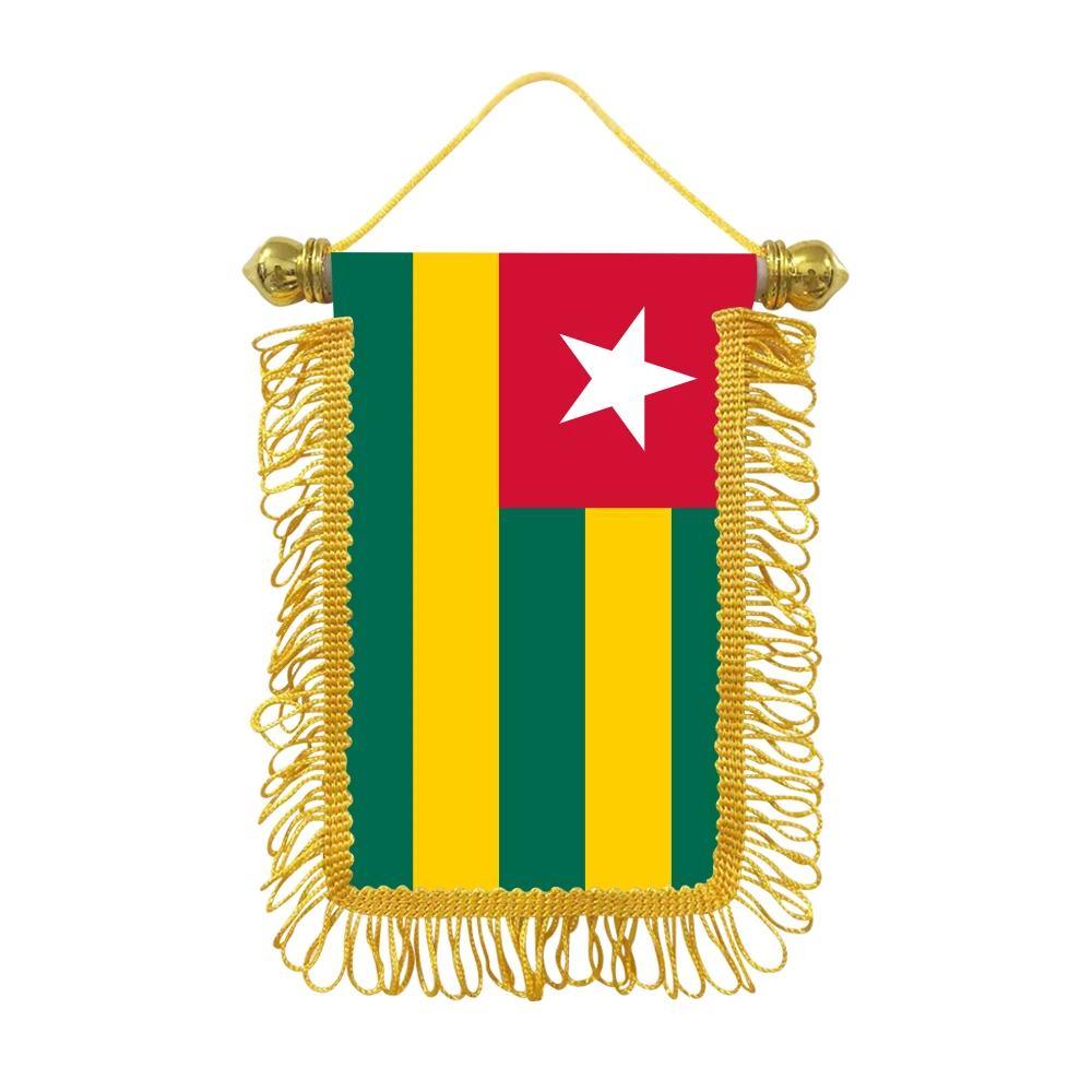 Togo small hanging flag 10x15cm triangular flag car decoration hanging flag double-sided pattern with suction cup
