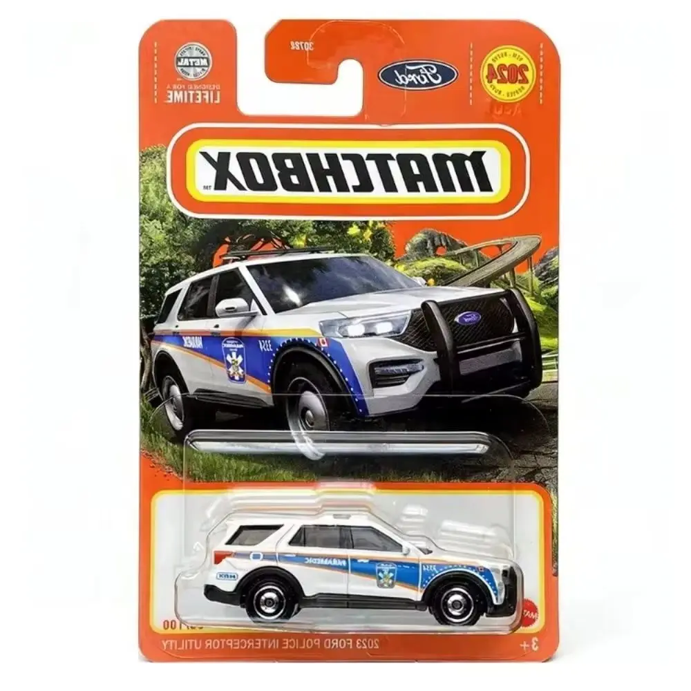 Coche a escala original Matchbox 1/64, camión FORD POLICE INTERCEPTOR, modelo de vehículo simulado, juguetes para niños, colección, regalo de cumpleaños