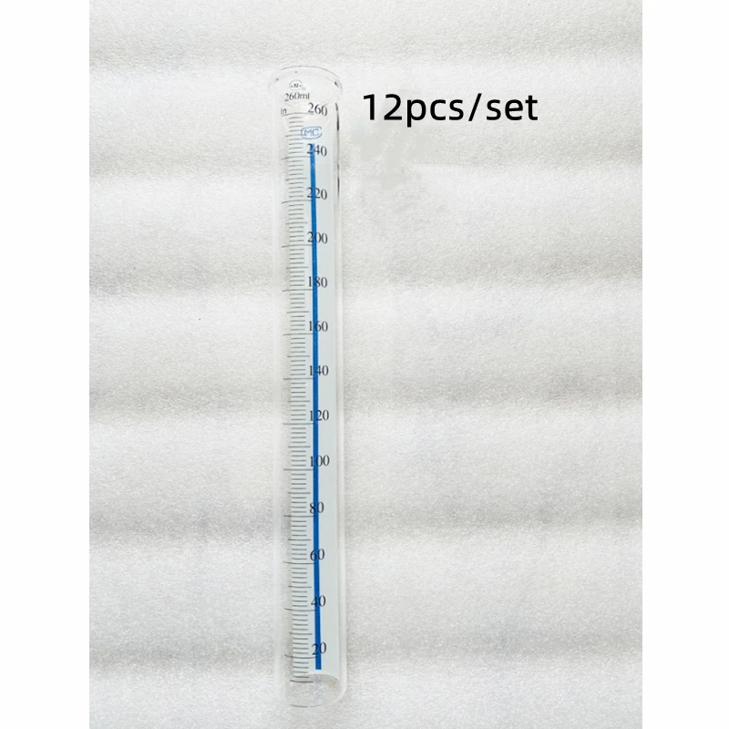 12pcs Oil Measuring Cup 260ml Glass Measuring Cylinder for Bosch Denso Delphi Common Rail Diesel Test Bench Spare Part