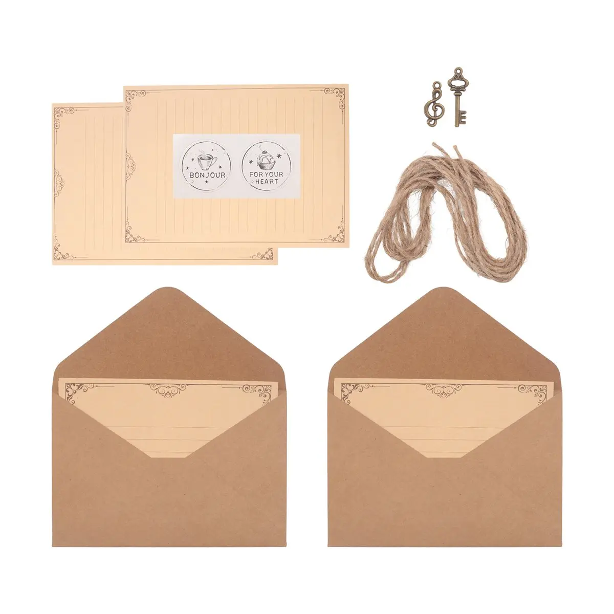 (N21R] 12 Pcs Vintage Paper Writing Paper European Style Paper for Letter Writing Letter Paper Stationery, Number 3