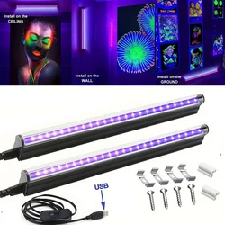 Black T5 Light Tube 5W USB UV LED Lamp 395 nm 400nm Black Light Bar Light Effect Party Light Stage Lighting with Switch