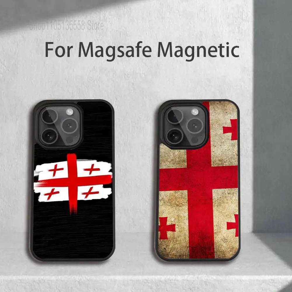 

Georgia Flag Phone Case For IPhone 17,16,15,Pro,Max,Air,14,Plus,13,12,11 Magesafe Wireless Charge Cover