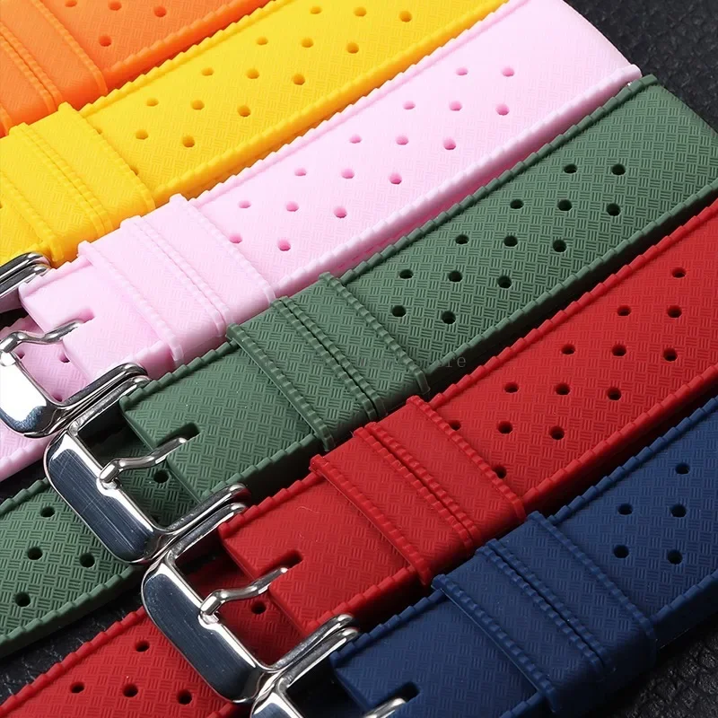 18mm 20mm 22mm Silicone Strap Universal Men Women Smartwatch Band Quick Release Breathable Wristbelt Soft Rubber Sport Bracelets image 6