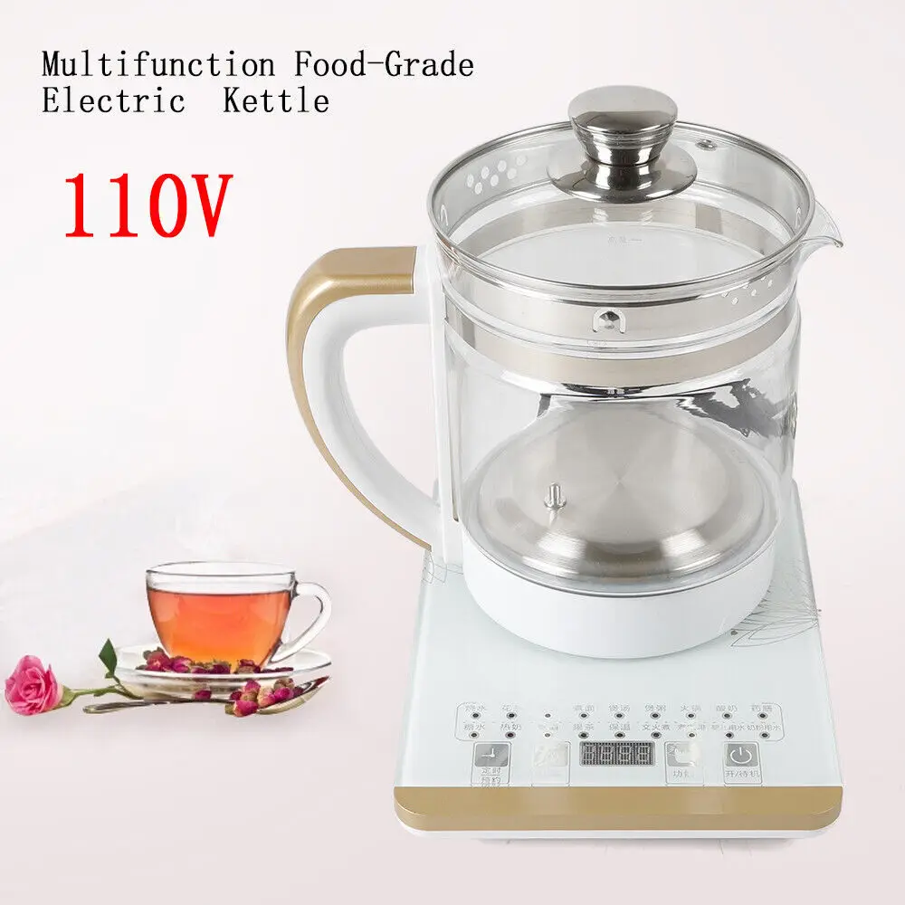 

Electric Kettle 2L 800W Electric Health Pot Kettle Multifunction Tea Maker Black Flower Tea, Decoction Pot Food-Grade