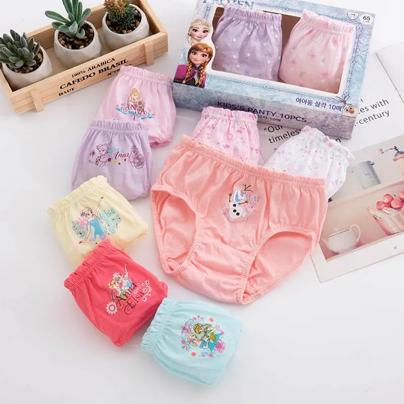 Hello Kitty Kuromi Melody Sanrio Children Cartoon Anime Cute Briefs Comfy 10 Pack Girls Cotton Pupil Student Underwear Healthy