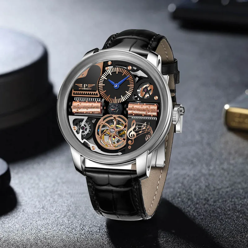 PINDU Design New Luxury Watches Men Business Fashion Automatic Mechanical Wristwatches Waterproof Male Watch Reloj Hombre P6655