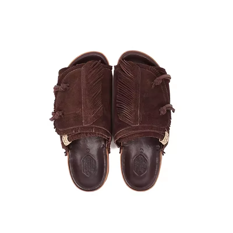 

VISVIM CHRISTO summer new tassel cowhide increased breathable suede slippers