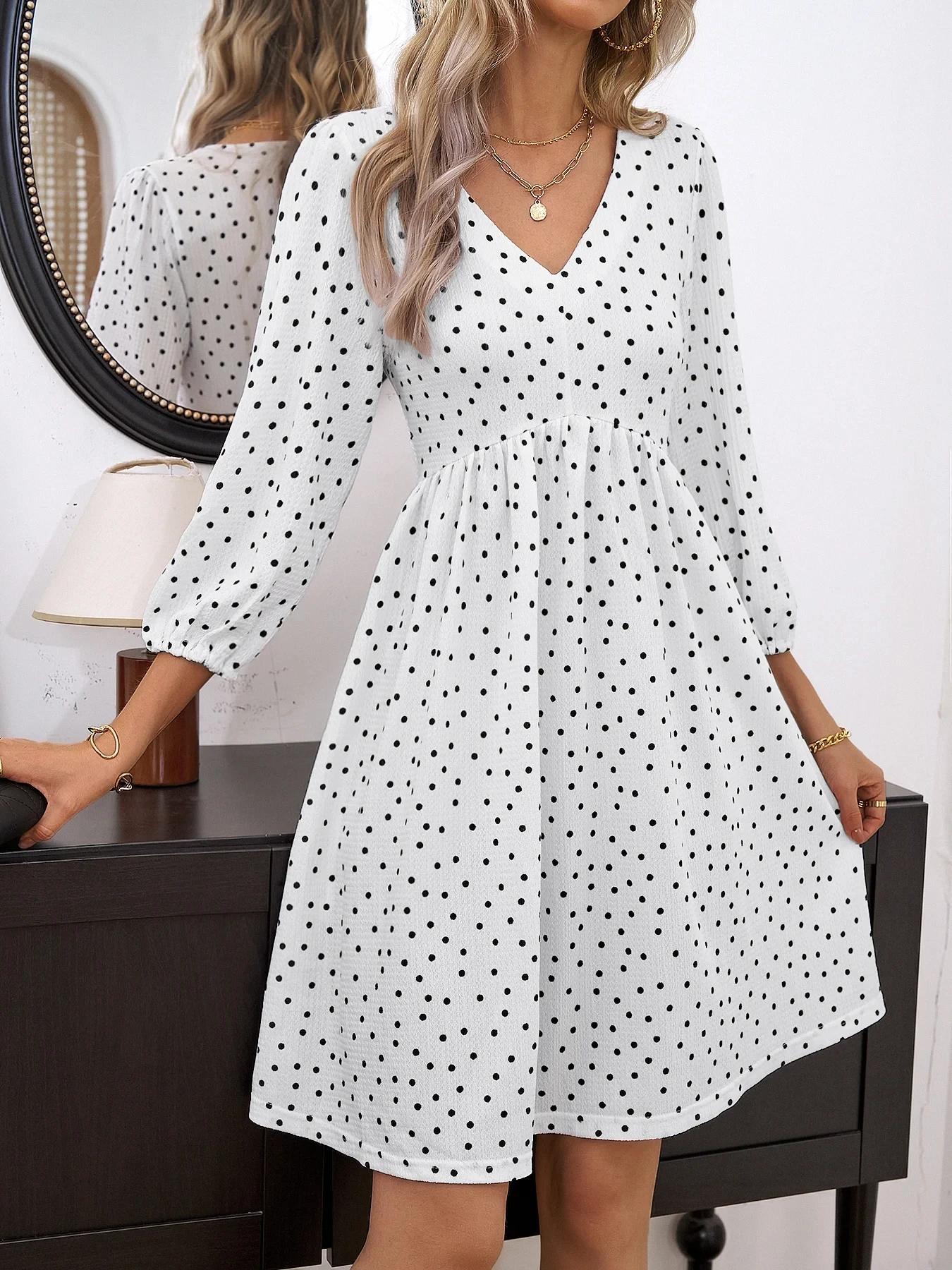 

New Style Fashion Summer Women Casual Sweet Retro Y2K V-Neck Loose Holiday Beach Midi Ladies Streetwear Female Dress Clothing
