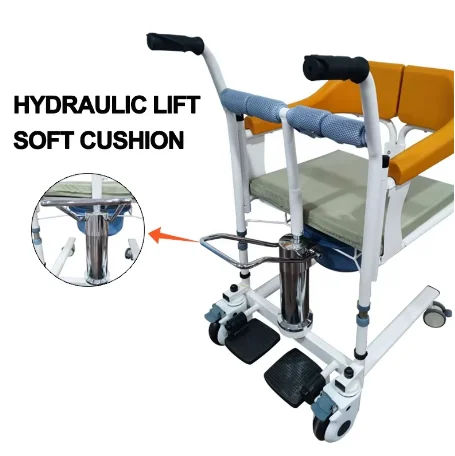 Patient Lift Transfer Chair Commode Chair Hydraulic Lifting Device Home Care For Bedridden Patients