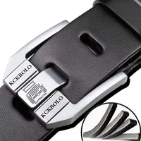 Men's Split Leather Business Belt – 3.8cm Strap, Black / Coffee, 105–120cm