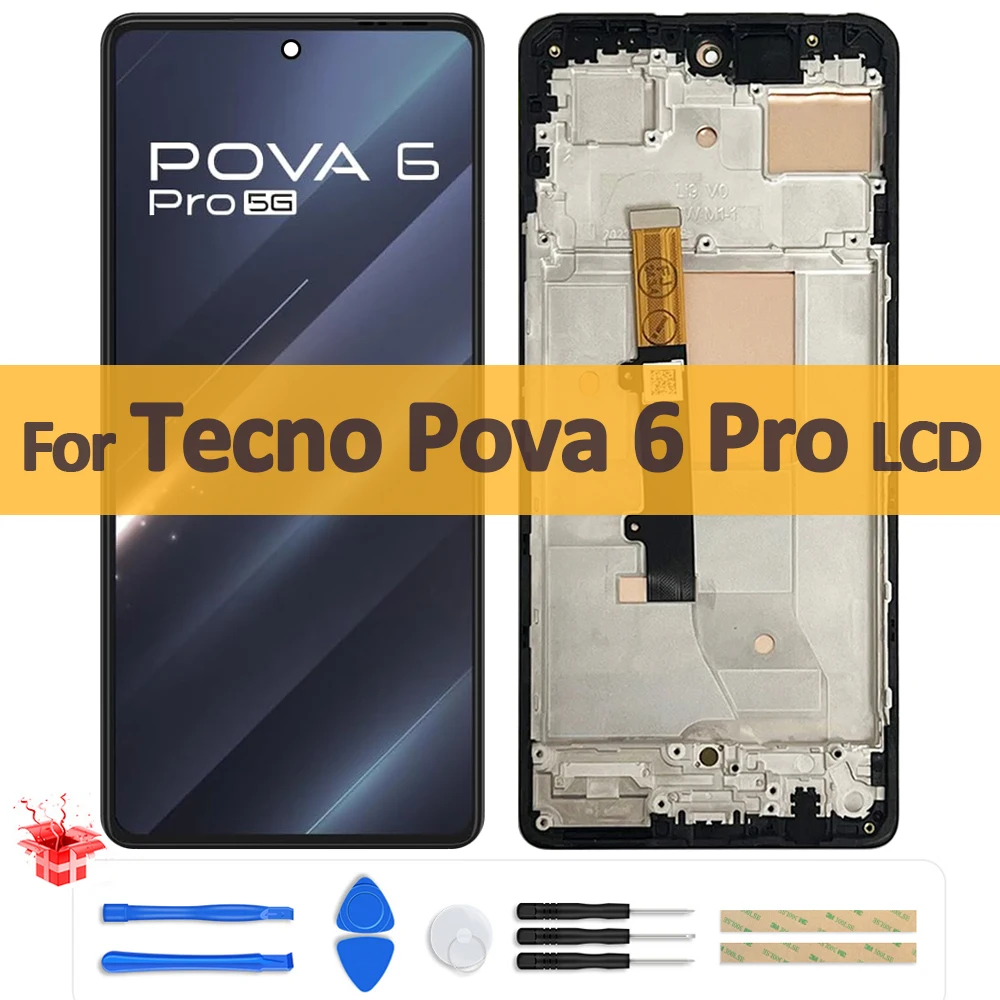 

6,78 "оригинальный AMOLED для Tecno Pova 6 Pro 5G ЖК-дисплей, сенсорный экран, дигитайзер в сборе для Tecno LI9, замена ЖК-дисплея