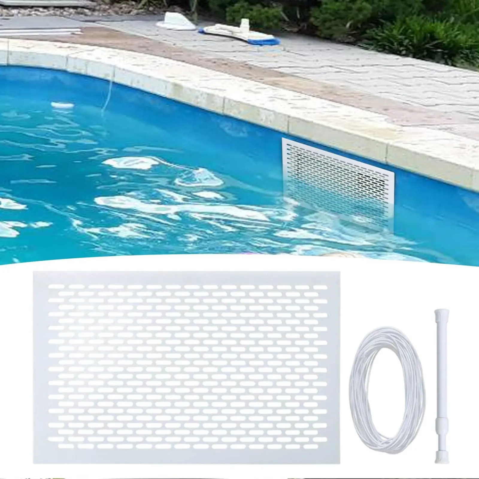 Pool Skimmer Foliage Net Saves Time & Effort Adjustable Skimmer Guard Kit Pool Debris Barrier Screen Easy Installation view 3